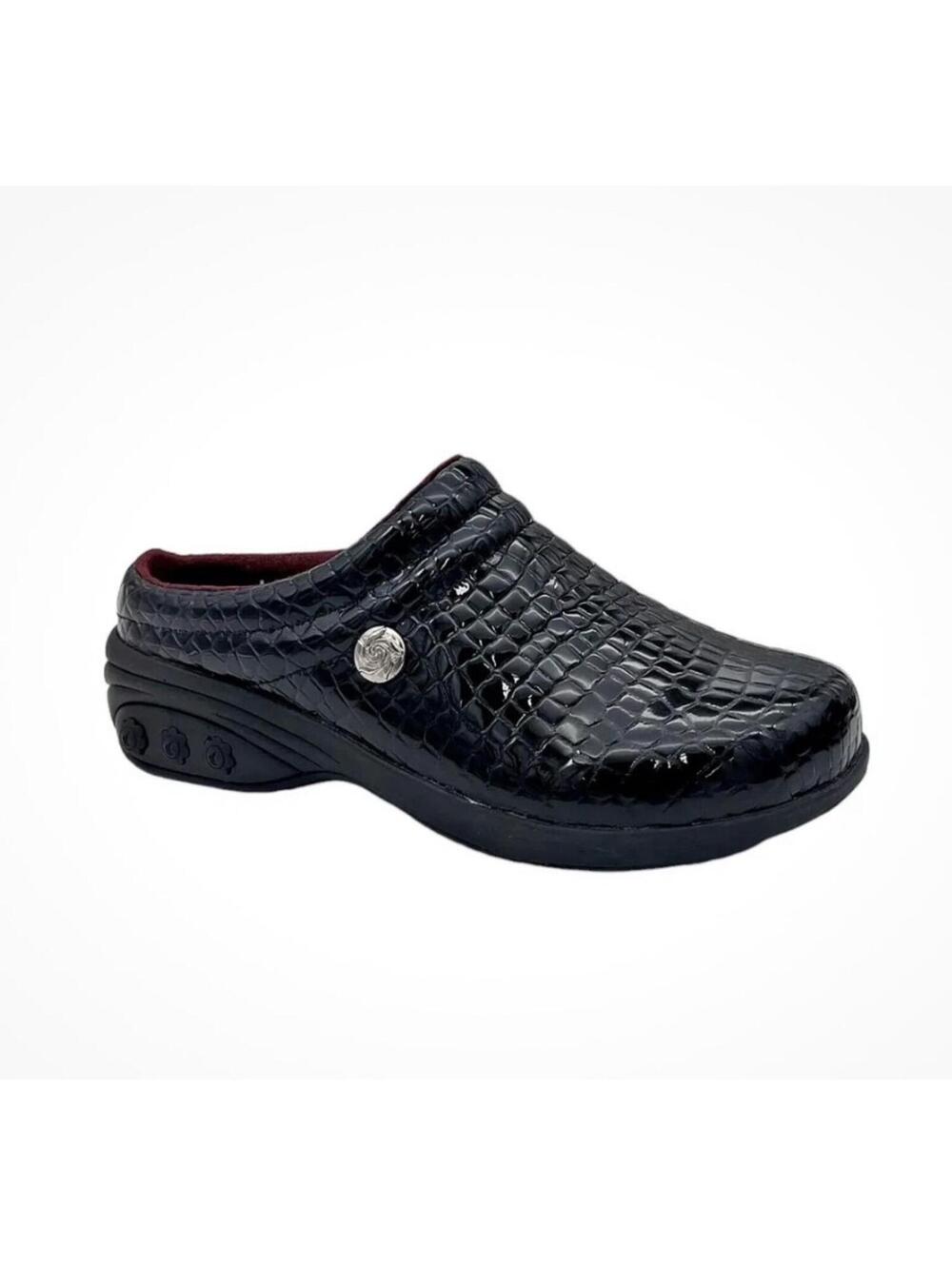 Therafit Women's Molly Black BLeather Clogs Size 41 ~ 10.5~11